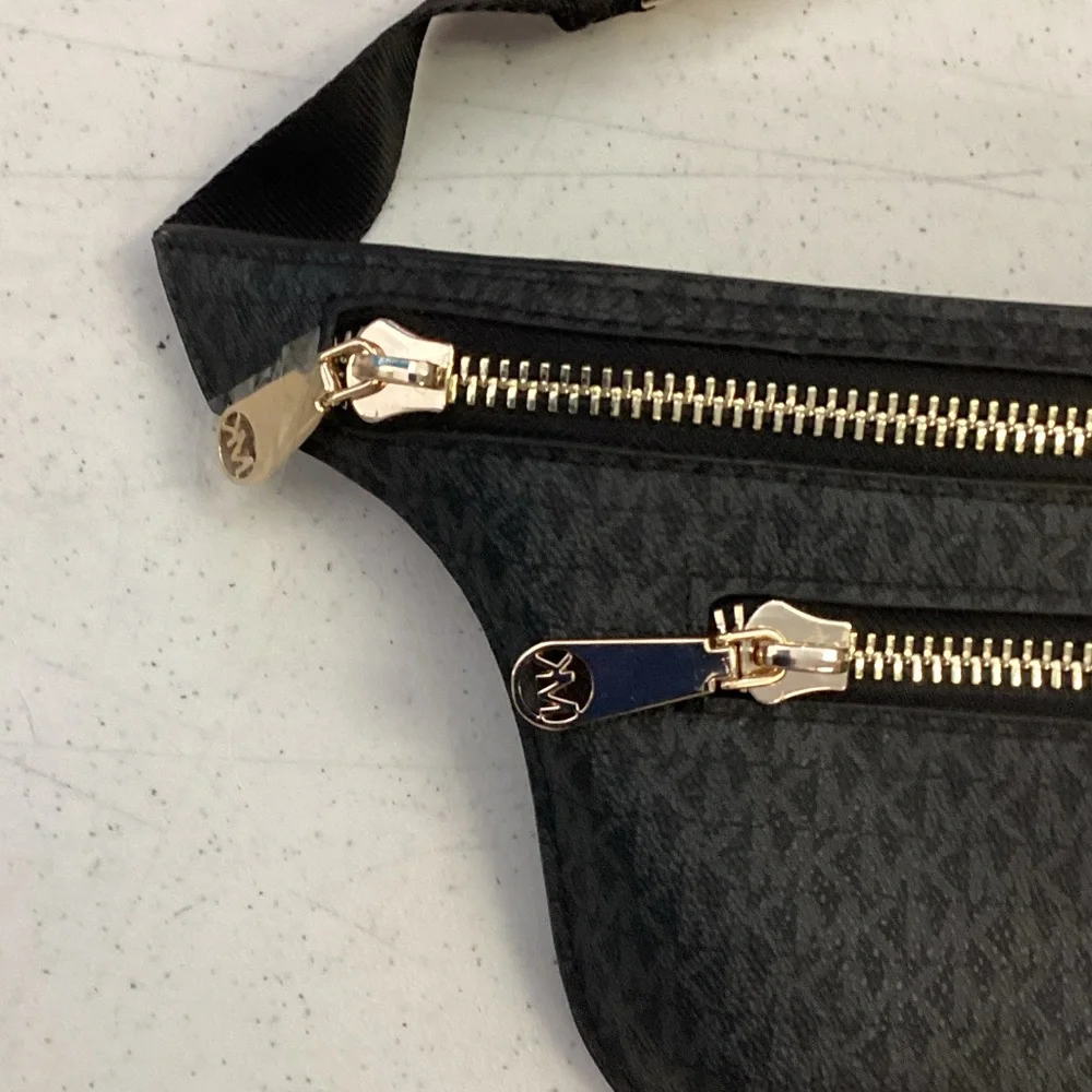 Michael Kors BNWOT Black Belt Bag with Gold Accents - Picture 2 of 5